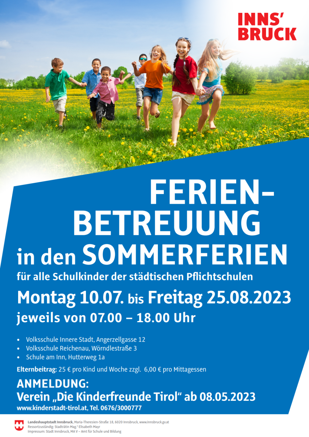 Ferienbetreuung Sommerferien 2023